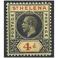 St Helena 1913 SG85 4d Black & Red/Yellow Mount...