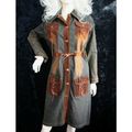 Vintage 1970 Corduroy Denim Tie Dye Coat Dress ...