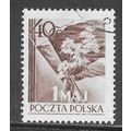 POLAND 1954 LABOUR DAY FLOWERS FLAGS USED 40gr