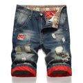 Men's Denim Shorts Distressed Ripped Half Pants...