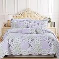3 PCS Patchwork Bedspread Quilted Bed Throw Set...