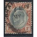 Transvaal 1902 SG251 1/- Black & Sage-Green Wmk...