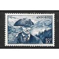 ANDORRA ( FRENCH ) 1944 18F BLUE COUNCILLOR JAU...
