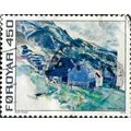 FAROE ISLANDS, FINE ART, Village Nes, by Ruth Smith, blue 1975, 450oyra