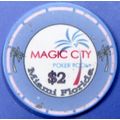 Magic City. $2 Casino Chip. Miami, FL. Z33.