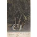 Zulu Woman Grinding Mealies Cookery Antique Afr...