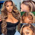Pizazz 13X4 Ombre Highlight Lace Front Wigs Hum...