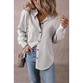 Black Stripe Roll-tab Sleeve Pocketed Long Shirt