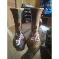 Pair Of Floral Stem Vases