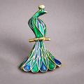 Green & Blue Peacock Brooch