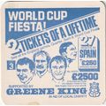 BEER MAT - GREENE KING BREWERY - WORLD CUP FIES...