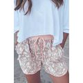 Khaki Classic Leopard Arched Hem Elastic Waist ...