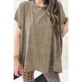Sage Green Vintage Washed Short Dolman Sleeve O...