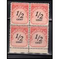 J88 1/2c Postage Due Fine MNH Blk/4 O7034