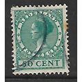 NETHERLANDS , 1924 QUEEN WILHELMIA 50c GREEN SG...