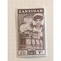 Zanzibar 1961 20s 20/- Sepia Mounted Mint MM SG...