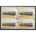 1992 BLOCK OF 4 X 40PTS 'SAHARA OCC. - TRAINS' ...