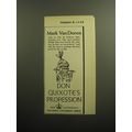 1958 Columbia University Press Book Ad - Don Quixote Profession, Mark Van Doren