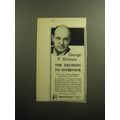 1958 Princeton University Book Ad - decision to Intervene by George F. Kennan