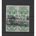 Burma.SG101 6p Dancer (Green) Block of 4.Fine U...
