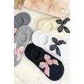Gray Bow Knot Soft No Show Socks