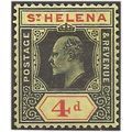 St Helena 1908 SG66 4d Black & Red/Yellow Mount...