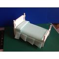 Victorian White Single Bed with mint 1:12th Dol...