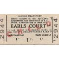 London Transport Edmondson Ticket - Earls Court...