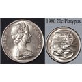 Australia 1980 20c Platypus - Circulated