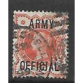 GREAT BRITAIN QV 1896 1/2d VERMILION ARMY OFFIC...