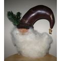 Painted Fabric Crescent Santa with Fantastic Beard