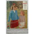 Vintage: Robin 1107 girl's cardigans with V or high neck, DK