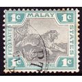 FEDERATED MALAY STATES 1901 1c Tiger Grey & Gre...