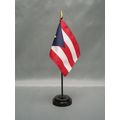 Puerto Rico Mini 4"x6" Desk Stick Flag, With Bl...
