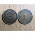 1908d 1 Pfennig Germany Empire Coin