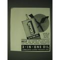 1937 3-in-One oil Ad - 3-in-one oil is a blend of three fine oils