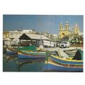 FISHING BOATS, MARSAXLOKK, MALTA unused vintage...