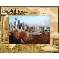 Seattle Washington Laser Engraved Wood Picture ...