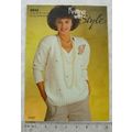 1986 Style 0843, V neck sweater in stocking sti...