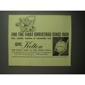 1948 Kelton Watch Ad - For the first Christmas since 1938