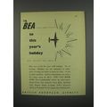 1949 BEA British European Airways Ad - BEA to this year's holiday