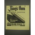 1949 Cumberland Pencil Ad - Kings Own Drawing Pencils