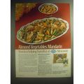 1974 Blue Diamond Almonds with recipe for Almond Vegetables Mandarin Ad -