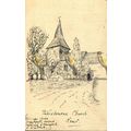 Patrixbourne Church, Kent, Rare Sketch Postcard