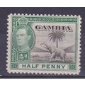 GAMBIA 1938-46 GEORGE VI 1/2d ELEPHANT MINT HIN...