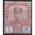 Johore 1912 SG93 10c Dull Purple & Blue Mounted...