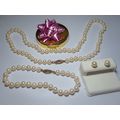5.8mm Cultured Pearl 17.5" Neck, 7.5" Brac & Ea...