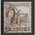 MALTA 1956 2d BROWN MOSTA DOME SG 270 FINE USED#4