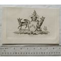 1790 engraving - coat of arms - Ilchester