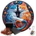 Mysterious Wooden Puzzles Cute Twin Cats Unique...